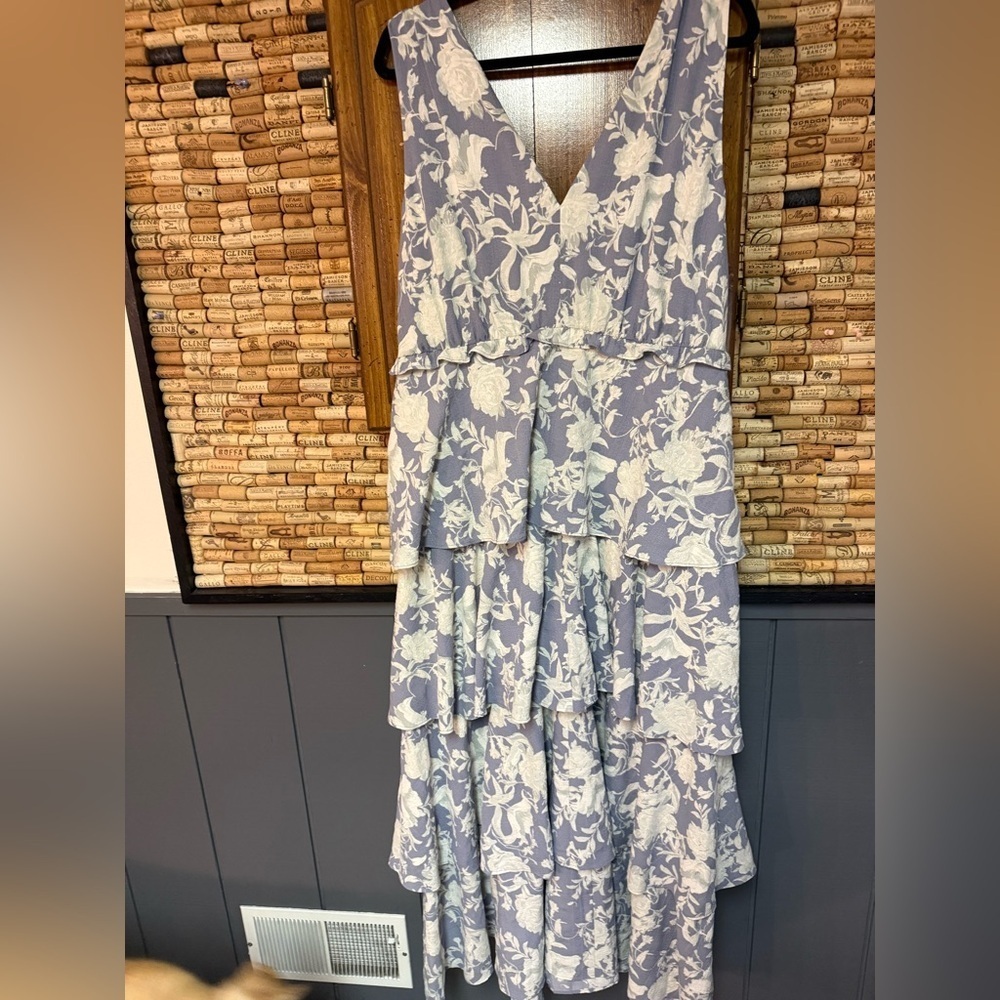 Nordstrom Chelsea28 lilac floral tiered maxi dress size XXL - Picture 4 of 8